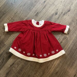 Hanna Andersson Christmas Dress 6-12 Months Corduroy